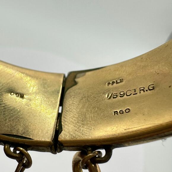 Antique Victorian English 1/5 9kt rolled gold filled hinged bangle bracelet - Picture 6 of 12